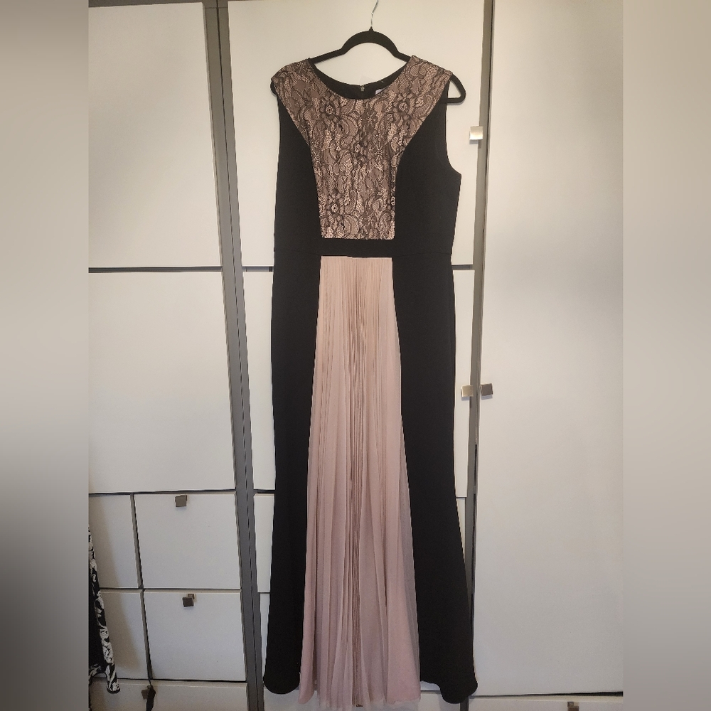 JS COLLECTION Elegant Black and Pink Evening Gown.like New.pit To Pit21Strech22 - Picture 5 of 6